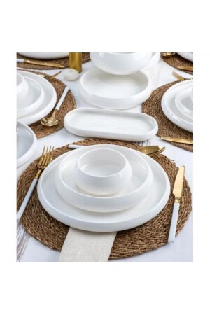 (منيز-بيانكو بيرلا) القمر الكامل 27 قطعة (مجموعة عشاء البورتسلان لـ6 أشخاص (مسيط094 (مسيط094) - ACAR