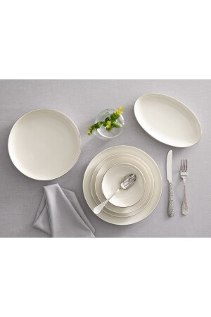 (منتز تورينو) عشاء البورتسلانة مجموعة 27 قطعة لـ 6 أشخاص الفضة 10037727 - English Home