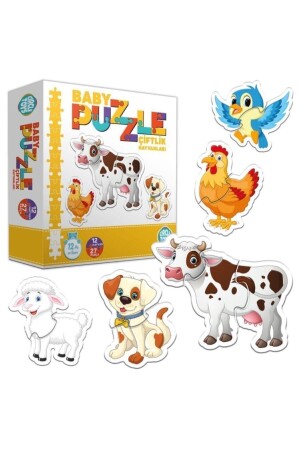 27 Parça Circle Toys Baby Puzzle Seti 12 Adet Çiftlik Hayvanları gdfhfgjh - 1