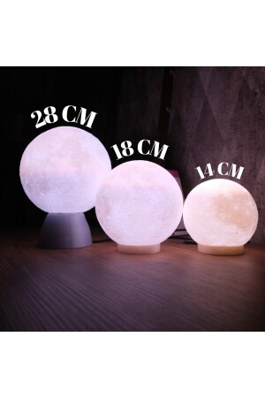 28 cm bunte RGB Neon Mond Globus LED Lampe Geschenk Tischlampe Nachtlicht Mond Neujahr Geschenk ZNO-AKB001 - 5