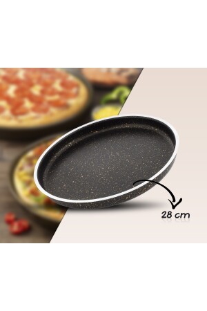 28 Cm Pizza, Künefe Eli Böğründe (YANYANA) Tepsisi, Siyah Altın 28cmpizzatepsi - 5