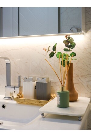 منز من الرخام الأبيض 28 سم منظمة الحمام الديكور YUG454 - Gemboss