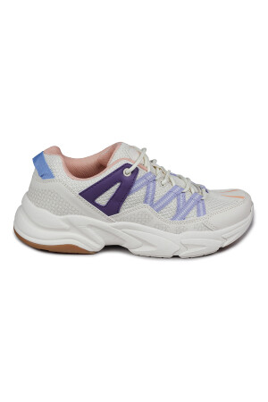 28701 Beyaz - Bej Kadın Sneaker Günlük Spor Ayakkabı - 5