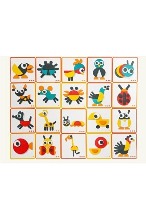 جنة جديدة من الحيوانات الخشبية من طنجر 29 قطعة خشبية + 20 بطاقة ANIMALS20 - Trendy Toys