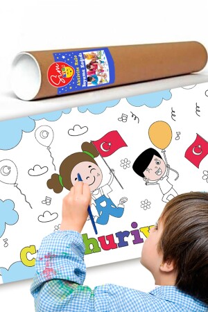 29 Ekim Cumhuriyet Bayramı Boyama Aktivite Kağıdı - 50 X 200 Cm Simkids05 - 1