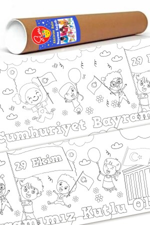 29 Ekim Cumhuriyet Bayramı Boyama Aktivite Kağıdı - 50 X 200 Cm Simkids05 - 3