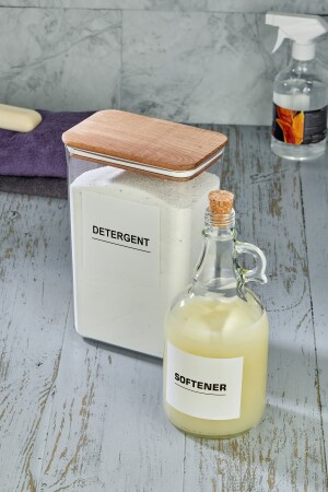 وعاء منفذ من النفايات من النفايات من النفايات من النفايات من الخشب ميكا 2900 مل - و زجاجة مرونة الزجاج مع غطاء الفخار 1000 مل - kalitebudur34