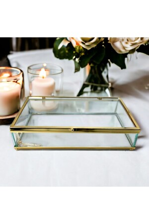 صندوق الشوكولاتة مع غطاء زجاجي 29x18 CK176489 - PERA HOME