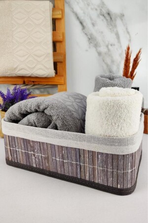 منظمة صندوق تخزين متعددة الأغراض من الخيزران المتوسطة الحجم منظمة رمدية 29x19x10 سم - Cl-6006-2 C1-1-121 - Digithome