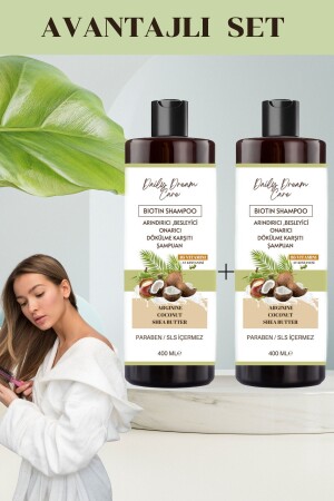 2er-Pack Biotin-Shampoo, das Haarausfall vorbeugt und die Haarbildung unterstützt - 1