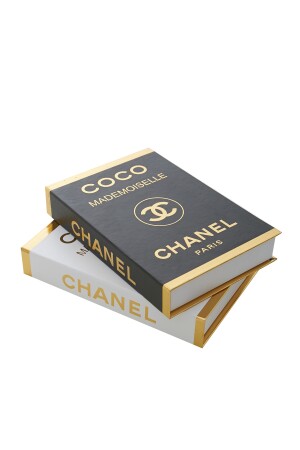 2er-Pack dekorative Bücherbox „Coco“ in Schwarz und Weißgold iray03 - 5