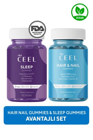 2er-Pack Hair&Nail and Sleep Gummy veganes kaubares Vitamin - 1