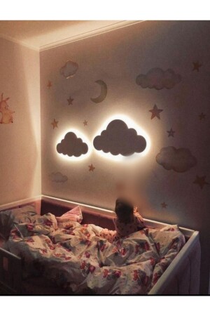 2er-Pack Wolken-Nachtlampen, Kinderzimmer, Babyzimmer, dekorative Beleuchtung, 30/40 cm, Farbe angeben! - 1