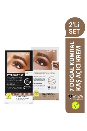 2er SET Augenbrauenfarbe 7 NATURAL BRUNO + Augenbrauenaufhellungscreme (vegan) - 2