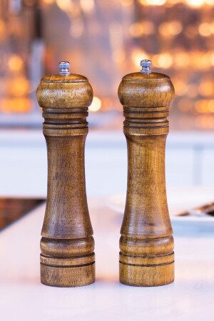 2er-Set Masterchef Salz- und Pfeffermühle, Gewürzmühle, Walnussholz, 21 cm, kzrt3982042 - 2