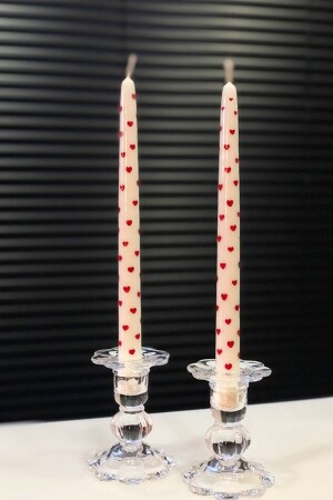 2er-Set Sisey Heart Candlestick Candle Weiße Herzduftkerze - 2