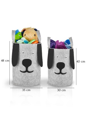 2er-Set Spielzeug-Aufbewahrungsbox für Hundefiguren mit Tragegriffen und Schmutzwäschekorb ABO. 04302. 02SET - 4