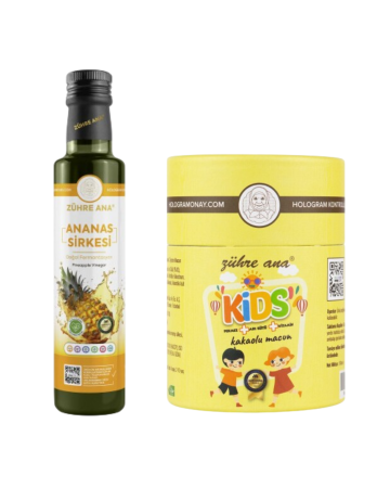 2er Set Zühre Ana Ananasessig & Zühre Ana Kids Spezial für Kinder - Gelée Royale - Melasse - Honig und Vitaminzusatz Kakaopaste - Zühre Ana