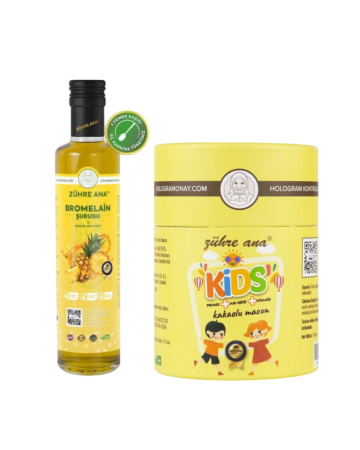 2er Set Zühre Ana Bromelain Detox Sirup mit Ananas & Zühre Ana Kids Spezial für Kinder – Gelée Royale – Melasse – Honig und Vitaminzusatz Kakaopaste - Zühre Ana