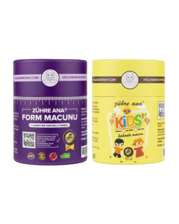 2er Set Zühre Ana Kids Spezial für Kinder - Gelee Royale - Melasse - Honig und Vitamine zugesetzte Kakaopaste & Zühre Ana L-Carnitin unterstützte Formpaste - Zühre Ana