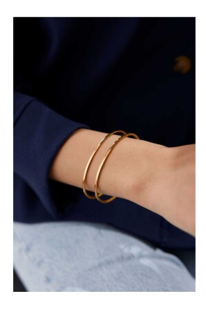 2'Lİ Ajdar 316l Çelik Kadın Ince Duz Ajda Bilezik 2 Lİ 65mm 22 Cm - Ruzma