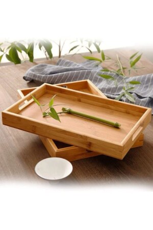 2'li Bambu Tepsi MİEN-371 - Rossel Premium