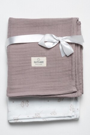 MNZ-2-Piece طفل وطفلة غطاء 4 طبقات من الأقمشة 90x100 سم نمط ليل / ليل أبيض - Slithice Baby Collection