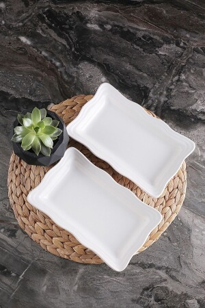 مجموعة من 2 لوحات قارب من سيريناد أبيض 24x15x4cm SRNT-0214 - ŞURAMUTFAK