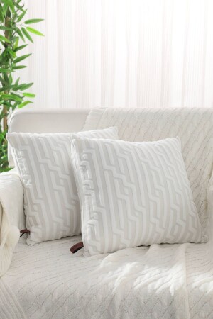 2li Bohem Desenli Özel Tasarım Punch Kırlent Kılıfı - Krem - Favora