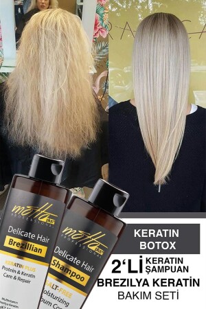 2'li Brezilya Fönü Şampuan Keratin Düzleştirici Bakım Seti (400ML ŞAMPUAN 400ML KERATİN) - 2