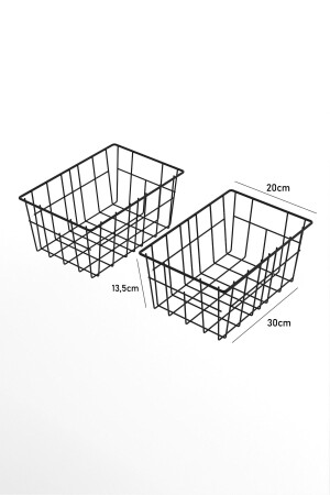 2'li Büyük Boy Lüks Sepet Mutfak Düzenleyici Banyo Organizer Tel Sepet Metal Organizer Meyve Sepeti - 6