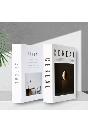 2'li Cereal Vazo & Masa Dekoratif Kitap Kutu iray03 - 2