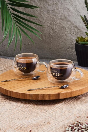 2’li Çift Cidarlı Double Espresso ve Türk Kahvesi Fincanı 160 ml - 2