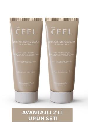2'li Cilt Beyazlatıcı Aydınlatıcı Glutatyonlu Leke Karşıtı Krem Niacinamide & Kojik Asitli 50 ml - The Ceel