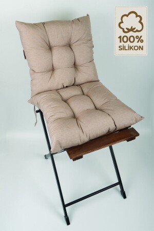 2'li Dekoratif Pofidik Sandalye Minderi Bağcıklı Kahverengi 40x40 - 1