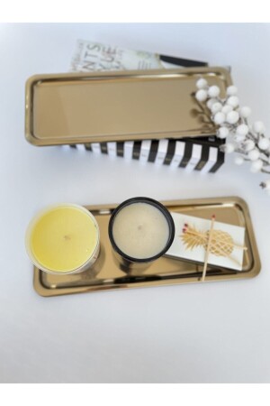 2'li Gold Dikdörtgen Servis Sunum Tepsisi No:1 - Homebysisters