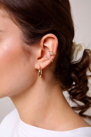 2'li Gold Renk Kuzey Yıldızı Earcuff - 4