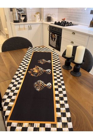 2li Kabak Desen Damalı Mutfak Seti Runner Fırın Örtüsü Hediye Noel Yılbaşı Ranır Yeniyıl Annelergünü - Ayd Home