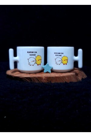 2'Li Karımda Karım-Kocamda Kocam Çift Taraf Yazılı Kupa Bardak - Gamefruy