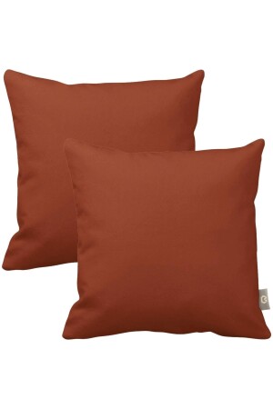 2'li Kiremit Kırlent Kılıfı Düz- Sade- Yumuşak Dokulu- Kadife Görünümlü 2 Adet - Bc Home