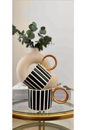 2’li Lüks Piano Black Çay-nescafe Kupası 200 ml CRM-KPA34 - 4