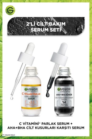 Serum-Set mit 2 Stück – Aha+bha Anti-Imperfection Serum & Vitamin C Bright Super Brightening Serum PKTAHBHACVTSRM - Garnier