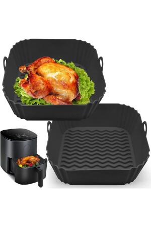 2'li Set Airfryer Pişirme Seti Silikon Kabı Ve Cam Sprey Şişe Yağlık Airfrey Silikon Airfray LR-AİR-SPREY - 4