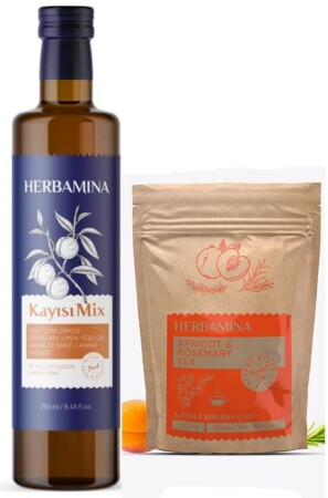 2'li Set Herbamina Kayısı Mix Sirke & Kayısı-Biberiye Karışık Bitki Çayı (APRİCOT & ROSEMARY TEA) - Herbamina