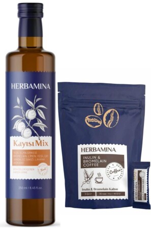2'li Set Herbamina Koffie Coffee INULIN & BROMELAIN COFFEE& Herbamina Kayısı Mix Sirke - Herbamina