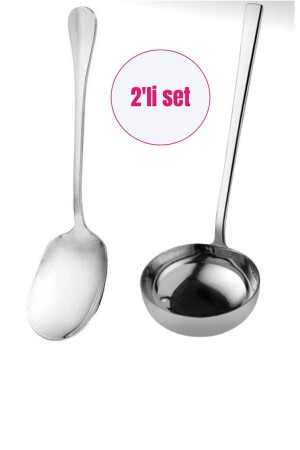 2er-Set Servierlöffel, Soßenkelle-Set 22 cm, Edelstahl 18/10, rostet nicht und läuft nicht an 22setkcnpw - BRE HOME