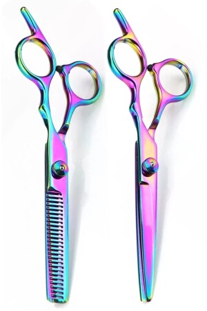 2'li Set Vidalı Kuyruklu Saç Kesme Ve Inceltme Kesim Makası Düz Ve Ara Makas Seti Xlq501 - Xolo