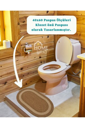 2'li Takım Jüt, Hasır, Paspas, Banyo Paspası, Banyo Paspas Takımı Ve Banyo Sepeti HT-Banyo-R1 - 4