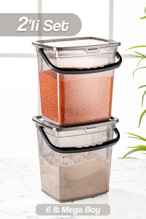 2-teiliger Behälter für Mehl und Hülsenfrüchte, 6 Liter – Platinum-Serie YY-BKL - Meleni Home