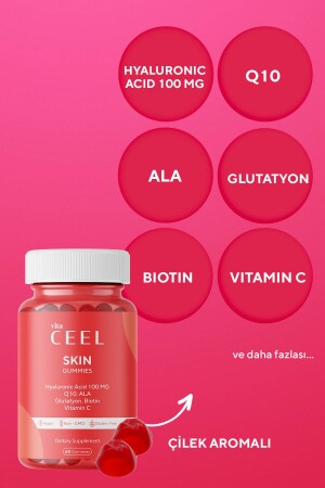 2'li Vegan Cilt Vitamini Çiğnenebilir Gummy- Hyaluronic Acid- Vitamin C- Glutatyon- Q10- Ala- Biotin - 5